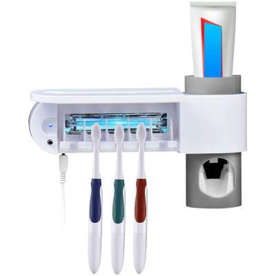 China Sustainable Wireless Wall Mount No Drilling Rechargeable Toothbrush Sanitizer And Holder For Bathroom for sale