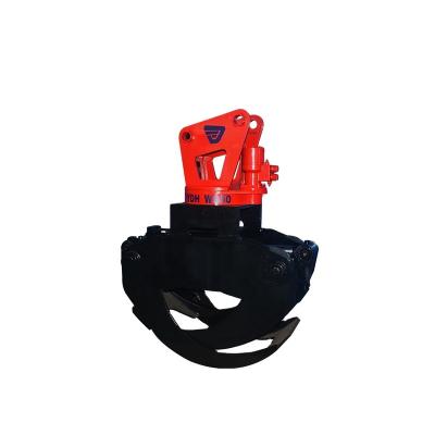 China Excavator / Skidsteer Mounted Attachment KINGER Hot Selling Hydraulic Backhoe Bucket ATV Log Trailer With Grapple for sale