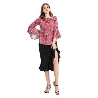 China Breathable China Professional Designs New Women Casual Chiffon Blouses Tops for sale