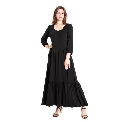 China New Popularity Breathable Mulberry Black Vintage Midi Dress Elegant Casual Dresses for sale