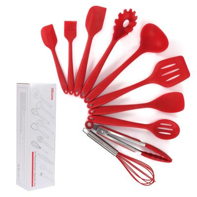 China Kitchen Accessories Food Grade Silicone Sustainable Reusable Kitchenware 10 Pieces Kitchen Utensils Sets for sale