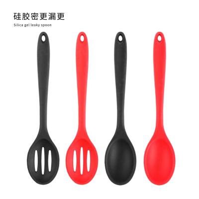 China Viable Heat Resistant Cake Salad Strainer Cake Cooking Silicone Amazon Spoon Silicone Cream Stirring Cooking Spoon for sale