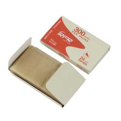 China Super RFR Eco-Friendly 300'S Brown Rolling Paper 1 1/4 Size 300 Sheet 20 Packs Of Unbleached Paper For Smoking for sale