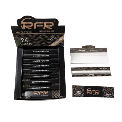 China Eco - Friendly Black RFR Rolling Paper King Size 33 Sheets + Filter 33 Tips 24 Packets Rice Paper For Smoking for sale