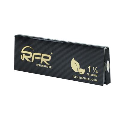 China Eco-friendly Mini Black RFR 1 1/4 Sheet 24 Size 50 Rolling Paper Wraps Rice Paper For Smoking for sale