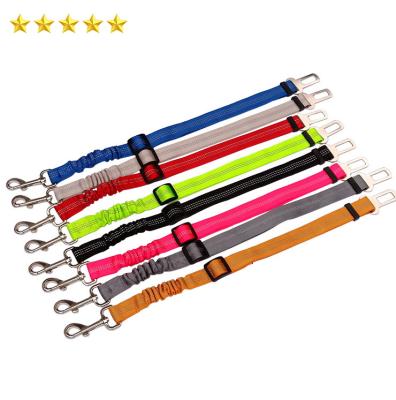 China Best Reflective Wholesale Elastic Nylon Pet Cat Dog Seat Belt Multi-Color Adjustable Dog Seat Belt Accessories Dog Seat Belt for sale