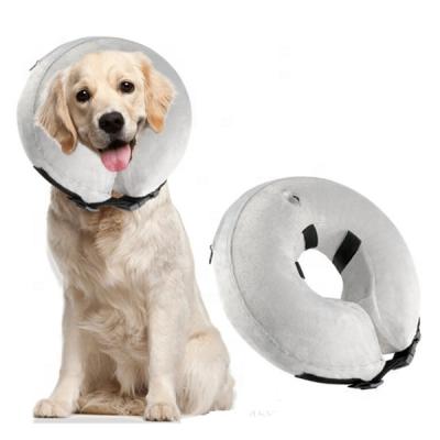 China Amazon Stocked Customized Protective Core Cone Soft PVC Recovery Pets Cat E-Collar Elizabethan Inflatable Dog Collar for Dogs and Cats for sale