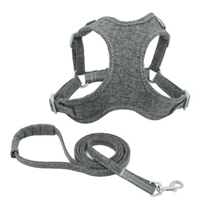 China Pet DETACHED Thoughtful Vest Style Chest Rope Traction Cotton Factory Direct Sales Dog Harness and Leash Set strapBreathable for sale