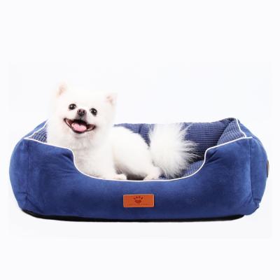 China Four Seasons Kennel Cat Nest Plush Dog Bed Rectangular Washable Breathable Detachable Double-Sided Pet Bed Viable for sale