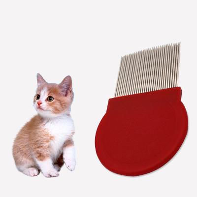 China Pet Flea Stainless Steel Lice Remover Row Stored Dog Hair Grooming Needle Cat Comb Metal Peine Perro Pulga Sacapulgas Mascotas for sale