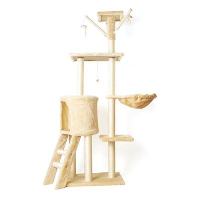 China Viable Tree A Cause Pet Toy Plush Animal Wholesale 5 Story Cat Tree Tower Houses Cratcher Deluxe Big Cat Jumping Platform for sale