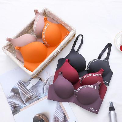 China QUICK DRY Deep Cheeky Soft Breathable V 32 Radio Gather Bralette Ladies Seamless Push Up Bra One Piece for sale