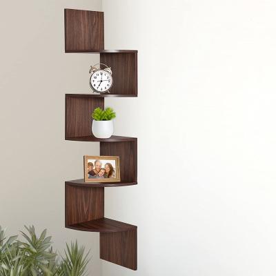 China Betterall Corner Shelving Unit 5 Tier Occasional Shelves For Wall Storage Easy-to-Assemble Wall Mount Floating Shelves For Bedroom And Living Rooms for sale