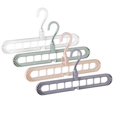 China With Clips Sell Cheap 9 Holes Wholesale Folding Multifunctional Plastic Hangers Storage Racks Hangers for sale