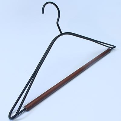 China With Round Bar Metal Clothing Coat Hangers Luxury Wholesale Velvet Wood Hanger With Clips Plastic Hanger for sale