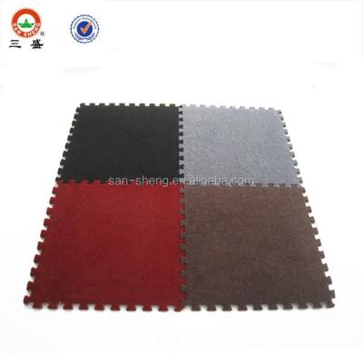 China Anti-Slip Interlocking Mat Squares Carpet / Indoor Carpet Top Eva Floor Tiles for sale