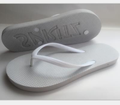 China Anti-slippery Mens Embossed Logo Sand Printed Flip Flops for sale