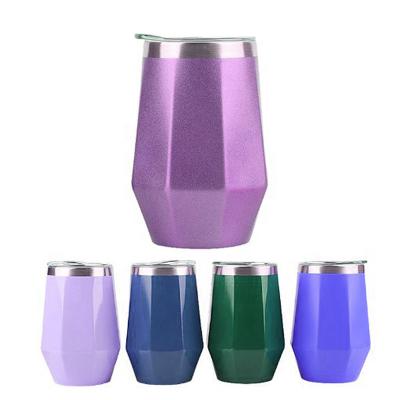 China Eco Friendly 12oz Double Wall Wine Tumbler Egg Shape Stemless Insulated Stainless Steel Tumbler for sale