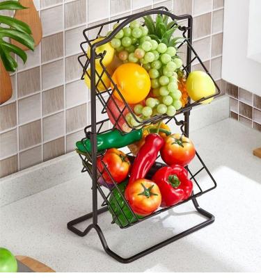 China Other Cesta Floor Fruit Vegetable Storage Basket Household Storage Rack Multilayer Metal Basket for sale