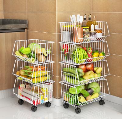 China Other cestas metal mesh storage stackable storage vegetable basket, kitchen storage basket for sale