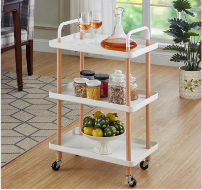 China Other Nordic Plastic Carretilla Cart Storage Rack With Wheels Hand Cart Food Rolling Home Cart for sale