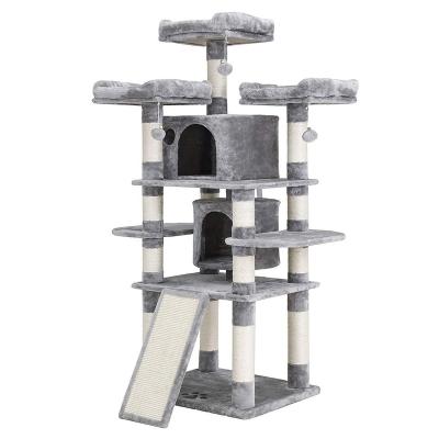 China Customized Color Viable Cat Roomy Tree Scratcher Safe and Harmless Natural Sisal Large Luxury Cat Condo Tower for sale