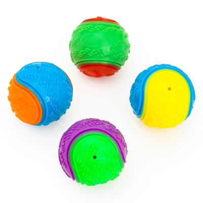 China Stored Rubber Dental Cleaning Chew Toy Squeaky Dog Ball for sale