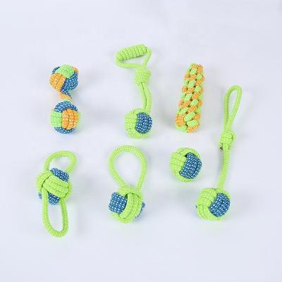 China Durable Pet Stored Chew Ball Dog Cotton Hemp Rope Ball Toy Set Heavy Duty Cotton Chew Ball Heavy Duty Rope Ball for sale