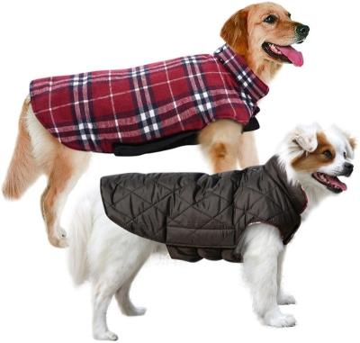 China Winter Windproof British Coat Vest Dog Plaid Style Dog Clothes Cold Weather Dog Jacket Stored Warm Clothes for sale