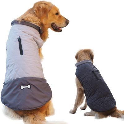 China Wholesale Reversible Stocked Cotton Waterproof Solid Double Sided Wearable Dog Clothes Thick Winter Coat Cold Weather Dog Jacket for sale