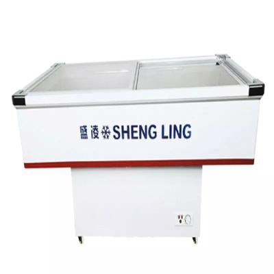 China Single-Temperature High Quality Seafood Chest Freezer Commercial Refrigeration Equipment Glass Lid Deep supermarket freezer for sale