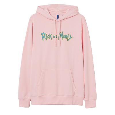 China Wholesale High Quality Print Casual Custom Hoodie Anti-wrinkle Fit Ricky And Morty Solid Pink Hooded Sweatshirts for sale