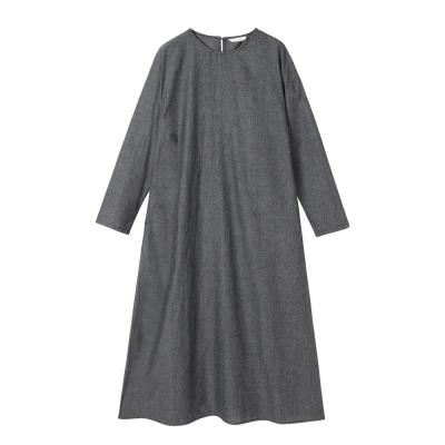 China Anti-Static Spring Long Sleeve O-Neck Relaxed Fit Cotton Casual Dress Women Dresses Ladies Clothing for sale