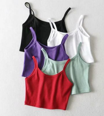 China Hot Sale QUICK DRY Hot Strappy Halter Top Summer Sexy Vest Crop Tops Tank Tops Women T-shirts Women for sale