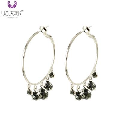 China AIDAILA New Arrival Boho Plated Ethnic Circle Unfading Pendant Crystal Drop Hoop Earrings for sale