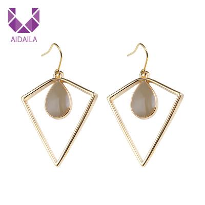 China Environmentally Friendly AIDAILA Enamel Jewelry Manufacturers Wholesale Multi Color 18K Gold For Dangle Geometric Earrings for sale