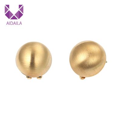 China AIDAILA Latest Fashion Jewelry Environmentally Friendly Gold Metal Round Ball Stud Earrings for sale