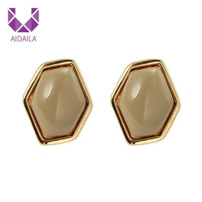 China Fashion AIDAILA Fashion Enamel Custom Jewelry Irregularity Geometric Gold Stud Earrings Small Designs For Girls for sale