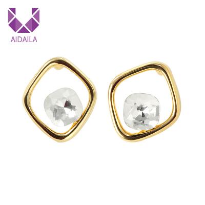 China AIDAILA 18k Gold Plated Unfading Crystal Stud Earrings For Women 2019 New Trendy Jewelry for sale