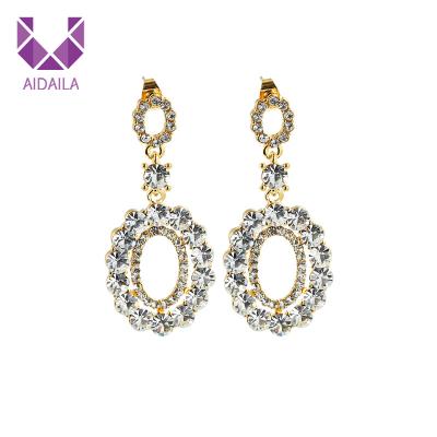 China AIDAILA Amazon Environmental Friendly Hot Selling Elegant Wedding Gold Plated Crystal Drop Earrings Jewelry for sale