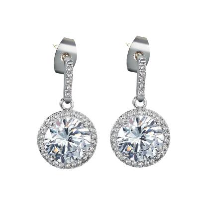 China AIDAILA Plated Unfading Crystal Jewelry Wholesale Fashionable White Gold Plated Zircon Drop Dangle Earrings for sale