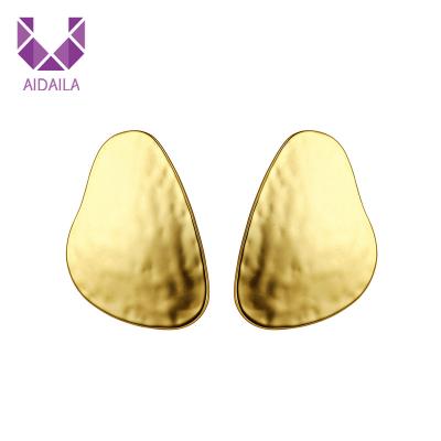 China AIDAILA Plated Irregularity Unfading Shape Nepal Jewelry Wholesale Matt Gold Alloy Stud Earrings for sale