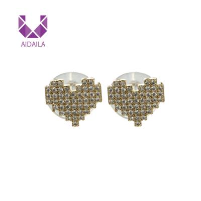 China Fashionable Women Plated Unfading AIDAILA Crystal Pave Stud Earrings For for sale