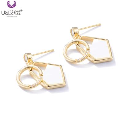 China AIDAILA Environmentally Friendly Charming Shell Shape Drop Earing Studs Piercing Earrings Studs Geometric Rhinestone Ear Jewelry for sale