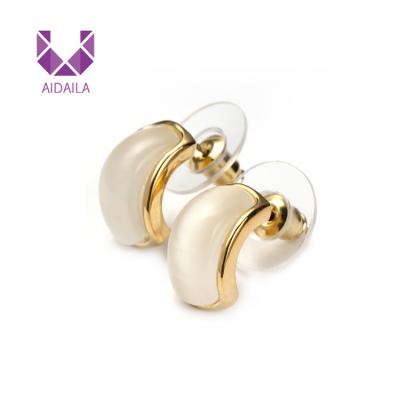 China AIDAILA Environmental Friendly Fine Design Small Gold Plated Opal Stud Earrings Wholesale For Women 2018 for sale