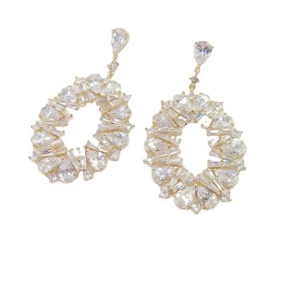 China Zircon Environmental Friendly Earrings Fashion Simple Circle Earrings 925 Silver Needle Temperament High-end Earrings for sale