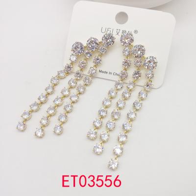 China LOVE environmental friendly UNFADING temperament long earrings 925 high-end zircon silver earrings needle trend earrings for sale