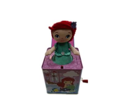 China Bithday Gifts Hot Sale Princess Craft Gift Manual Custom Music Box with Hand Crank Metal Rectangular Regular Box for sale