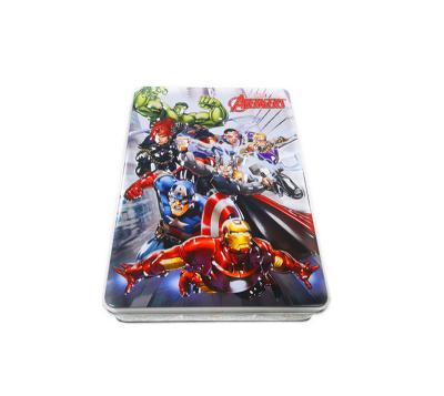 China Custom Recyclable Cartoon Logo Metal Tin Box Rectangle Kids Toy Set Food Bowl for sale