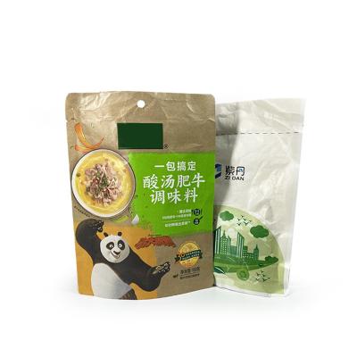 China Zidan Disposable Patent Plastic Free Biodegradable Paper Bag For Food Closing Packaging Pouches With Your Own Logo for sale